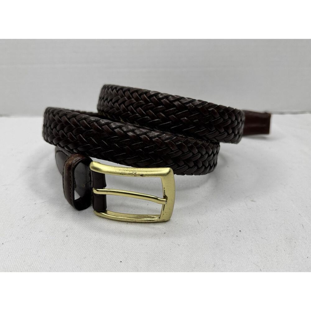 Argentina Mens Sz 42 Brown Woven Leather Dress Casual Belt Golf